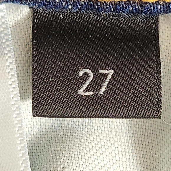 Bridge By Gly Womens Ankle Skinny Jeans 27 Mid Rise Dark Wash Raw Hem Distressed - Picture 6 of 9